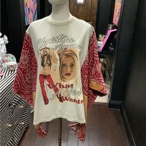 Christina Aguilera Kantha Poncho Tunic